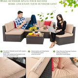 Vongrasig 6 Piece Patio Furniture Set, Small Outdoor Sectional Sofa Couch - Photo 3