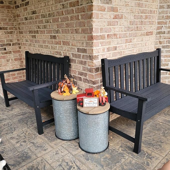 Stoog All-Weather 2-Person Outdoor Bench, 800 lbs Capacity HIPS Plastic Garden Bench for Patio, Backyard, Porch and Park - Photo 2