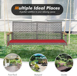 RELAX4LIFE 2-Seater Outdoor Porch Swing - Patio PE Rattan Hanging Swing Bench with Seat Cushion and Strong Hanging Ropes - Photo 8