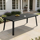 Patio Table with Umbrella Hole 83" Aluminum Outdoor Dining Table for 8 Rectangle All Weather Outside Table for Lawn - Photo 1