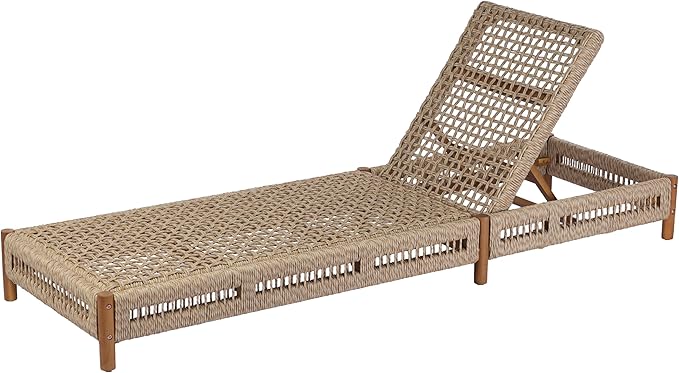 Christopher Knight Home Mercer Acacia Wood Chaise Lounge Chair Outdoor, Poolside Sun Lounger Recliner with Wicker Seat - Photo 4