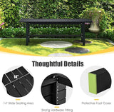 Giantex 2-Pack Outdoor Bench Seat - Backless Patio Garden Bench, 47” Weatherproof Outside Chair with Slatted Seat - Photo 8