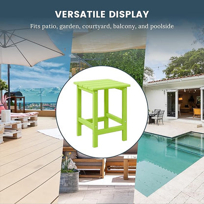 Costaelm 3 piece Patio Set, Outdoor Modern Adirondack Table and Chairs, All Weather Balcony Furniture Set Lounge Firepit Chairs for Outside Deck Garden Lawn Pool, Lime