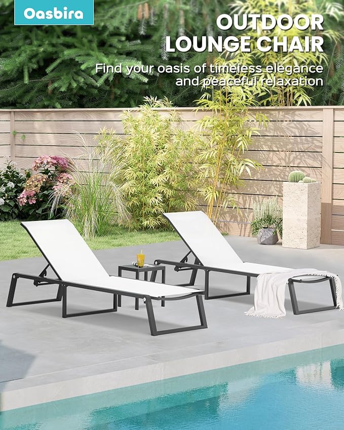 Aluminum Chaise Lounge Outdoor Set of 2 - Photo 6