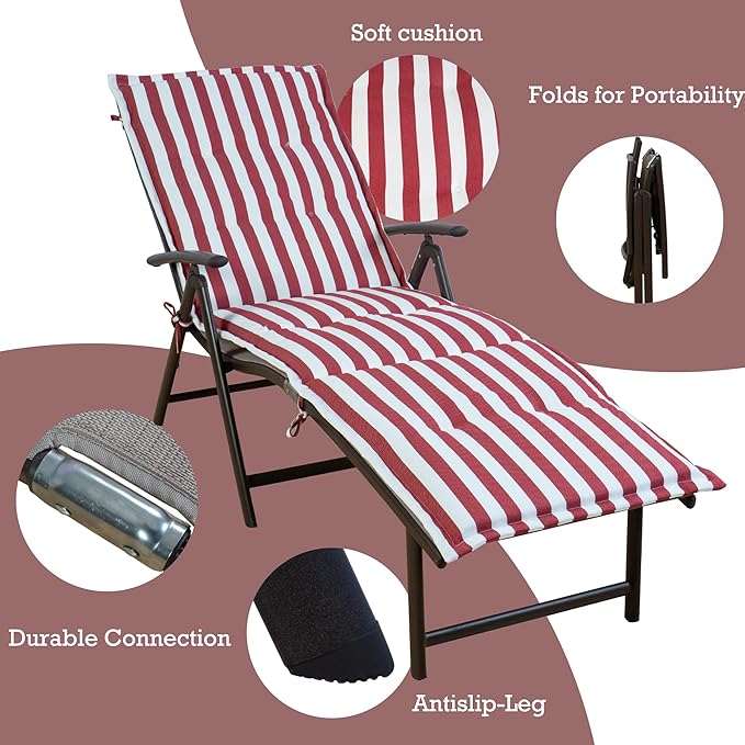 Kozyard Cozy Aluminum Reclining Lounge Chair - Perfect for Beach, Yard, Pool, Deck - Photo 5