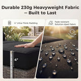 RADIATA 51.2" Outdoor Loveseat Sofa Bed, PE Wicker Patio Daybed with 2-Person Double Chaise Lounge - Photo 7
