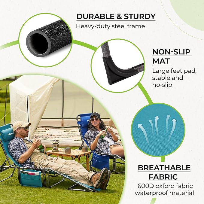 FUNDANGO 2 Pack Folding Chaise Lounge Chair Outdoor - Photo 6