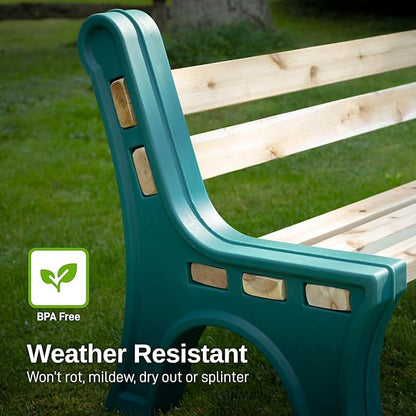 RTS Home Accents Custom Length Lightweight Indoor or Outdoor Bench Ends with Backrest (Wood & Screws Sold Separately), Kentucky Green