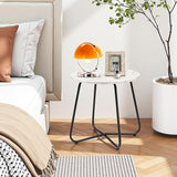 VECELO 17.7 inch Small Round Outdoor Side Table, Patio End Table - Photo 2