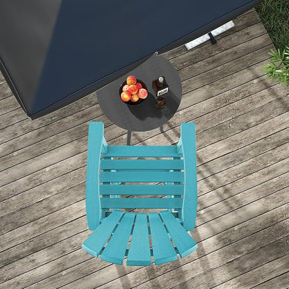 Giantex HDPE Outdoor Bar Stools - All Weather Tall Adirondack Chair with Armrest, Footrest, Load 360Lbs, 30-Inch Counter Height Bar Stool for Patio, Garden, Yard, Indoor Or Outdoor Use (1, Turquoise)