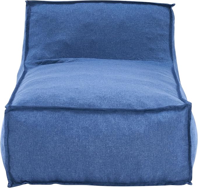 Merax Outdoor Bean Bag Lounge Chairs Set of 2, 61" Outdoor Chaise Lounger Chair with Foam Filled, Cozy Outdoor Bean Bag Couch for Patio Pool Desk, Water-Resistant Fabric Sun Lounger Chair, Navy Blue