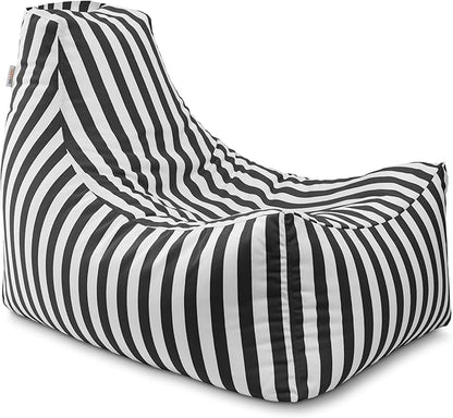 Jaxx Juniper Outdoor Bean Bag Patio Chair & Poolside Lounge, Black & White Striped