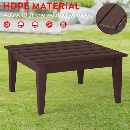 Costaelm Outdoor Side Tables for Patio, Small Patio Conversation Table Weather Resistant Coffee Table, Small Square Table Outdoor End Tables for Porch, Balcony, Poolside, Deck, Dark Brown