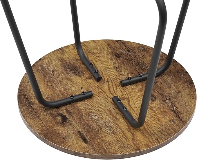 VECELO Patio Outdoor Side Snack Table,Small Round Anti-Rust Metal Style Desk for Garden Balcony,Yard,Living Room - Photo 5
