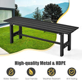 Giantex 2-Person Outdoor Bench Seat - Backless Patio Garden Bench, 47” Weatherproof Outside Chair with Slatted Seat - Photo 7