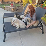 PURPLE LEAF 6-Piece Outdoor Chaise Lounge Oversized Pool Lounge Chairs with Easy-to-Move Wheels and Adjustable Backrest - Photo 2