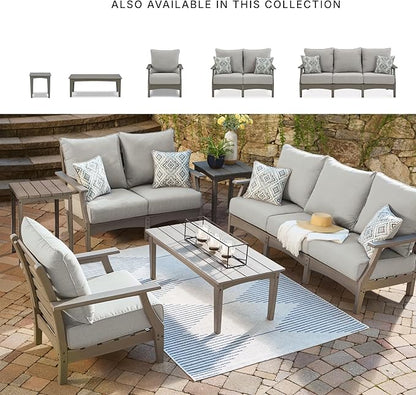 Signature Design by Ashley Visola Outdoor HDPE Patio Cocktail Table, Gray