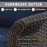 3 Piece Patio Wicker Conversation Set, All-Weather Use Outdoor Wicker Sofa with 2 PE Rattan Chair, Ideal for Porch - Photo 7