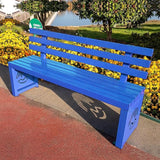 Outdoor Metal Garden Bench, Outdoor Benches Weatherproof with Backrest, Patio Bench for Outside Park, Picnic, Yard - Photo 1