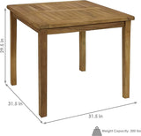 Sunnydaze 4-Person Teak Wood Outdoor Table - Square 32-Inch Patio Dining Table for Outside, Deck - Photo 3