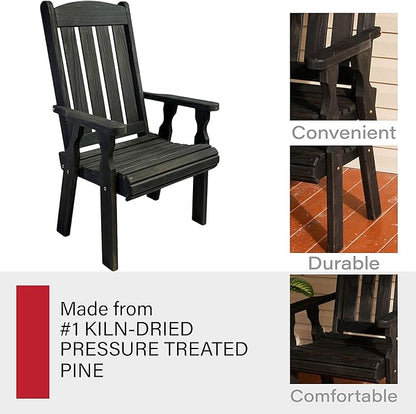 Amish Casual Heavy Duty 600 Lb High Back Mission Treated Patio Chair (Semi-Solid Black Stain)