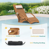 Pool Lounge Chairs, Shallow Water 8-10 Inches Deep, HDPS Fade Resistant Pool Tanning Chair with Armrest, Cup Holder - Photo 5