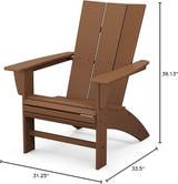 POLYWOOD Modern Curveback Adirondack Chair, HDPE Outdoor Patio Furniture, Fade-Proof Pool Deck Garden Fire Pit Seating - Photo 3
