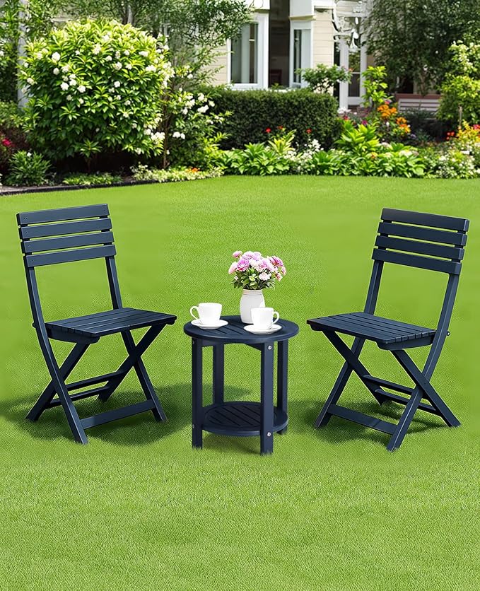 Outvita Adirondack Side Table, 16 Inch Round Outdoor End Table - Photo 8