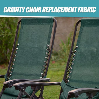 Queekay Chair Replacement Fabric with 4 Bungee Cord Lounge Chair Cloth Mesh Repair Kit for Patio Recliner Outdoor Lawn Pool(63 x 21 Inch,Dark Green)