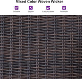 PURPLE LEAF Outdoor Chaise Lounge Chair Set of 2 Patio Pool Lounger Wicker Chairs with Wooden Armrest Sunbathing - Photo 3