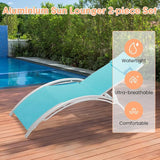 Patio Chaise Lounge Set of 2, Aluminum Outdoor Lounge Chairs with 353lbs Capacity - Photo 6