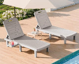 WACASA Outdoor Chaise Lounge Chairs Set of 2, Oversized Lounge Chairs with 5-Level Adjustable Backrest & Cup Holder - Photo 1