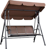 Yaheetech Outdoor Porch Swing Chair for Adults, 3-Seat Patio Hanging Swing w/Adjustable Canopy, Armrests - Photo 1