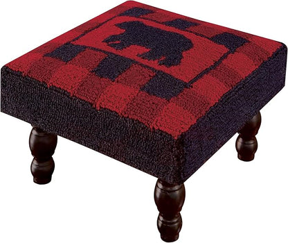 Park Designs Buffalo Check Bear Hooked Stool