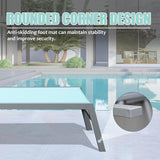 Domi Patio Chaise Lounge Set of 3, Aluminum Pool Lounge Chairs with Side Table - Photo 6