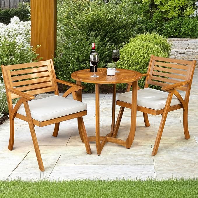 Sauvage Bistro Armchairs with Table - Set of 3 - Photo 1