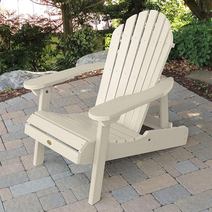 highwood Hamilton Made in the USA Folding and Reclining Adirondack Chair, Adult Size, Whitewash