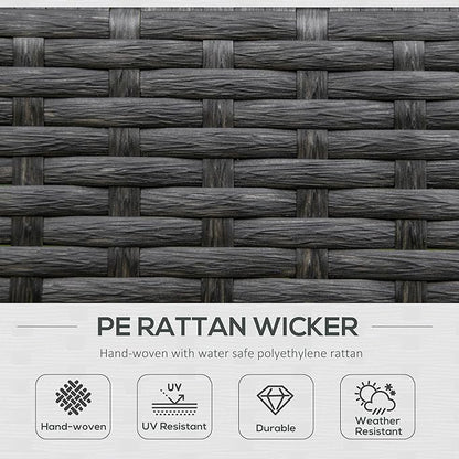 Outsunny Outdoor Wicker Rocking Chair with Padded Cushions, Aluminum Furniture Rattan Porch Rocker Chair w/Armrest for Garden, Patio, and Backyard, Gray