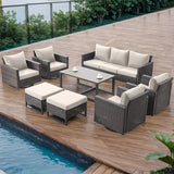 Rilyson Wicker Outdoor Patio Furniture Set - 8 Piece Patio Conversation Set with 4 Swivel Rocker Chairs - Photo 7