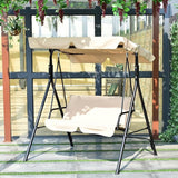 Tangkula 2 Person Porch Swing, Outdoor Swing with Removable Cushions, Solid Steel Structure - Photo 2