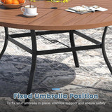 DIFY 53.1" Round Outdoor Patio Dining Table for 6-8 - Photo 6