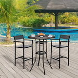 VINGLI 32" Outdoor Bar Table, Patio Bar Height Table with Umbrella Hole, Round High Top Table - Photo 2