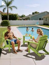 KINGYES Adjustable Folding Adirondack Chair, 3-Position Reclining Adirondack Chairs with Cup Holder - Photo 2