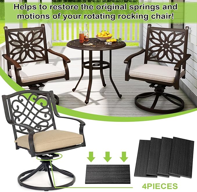 OwnMy 4 Pack Patio Rocking Chair Fiberglass Spring Plates Replacement Parts - Photo 3