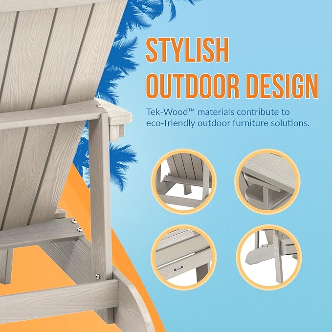 Blue Wave Ez-Care Tek-Wood™ Adirondack Chair - Slate Grey