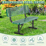 Heavy-Duty Park Bench for Outside - Black Coated Outdoor Furniture Steel Bench - Photo 4