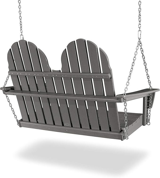 POLYWOOD Vineyard 2-Person Porch Swing, Sand - Heavy Duty HDPE Outdoor Hanging Swing for Front Porch - Photo 2