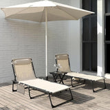 2 Pack Outdoor Foldable Chaise Lounge Chair with Detachable Pillow & Pocket - Photo 2