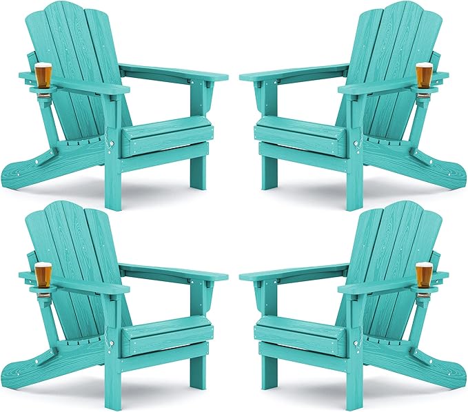 KINGYES Adjustable Adirondack Chair Set of 4,Aruba