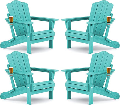 KINGYES Adjustable Adirondack Chair Set of 4,Aruba